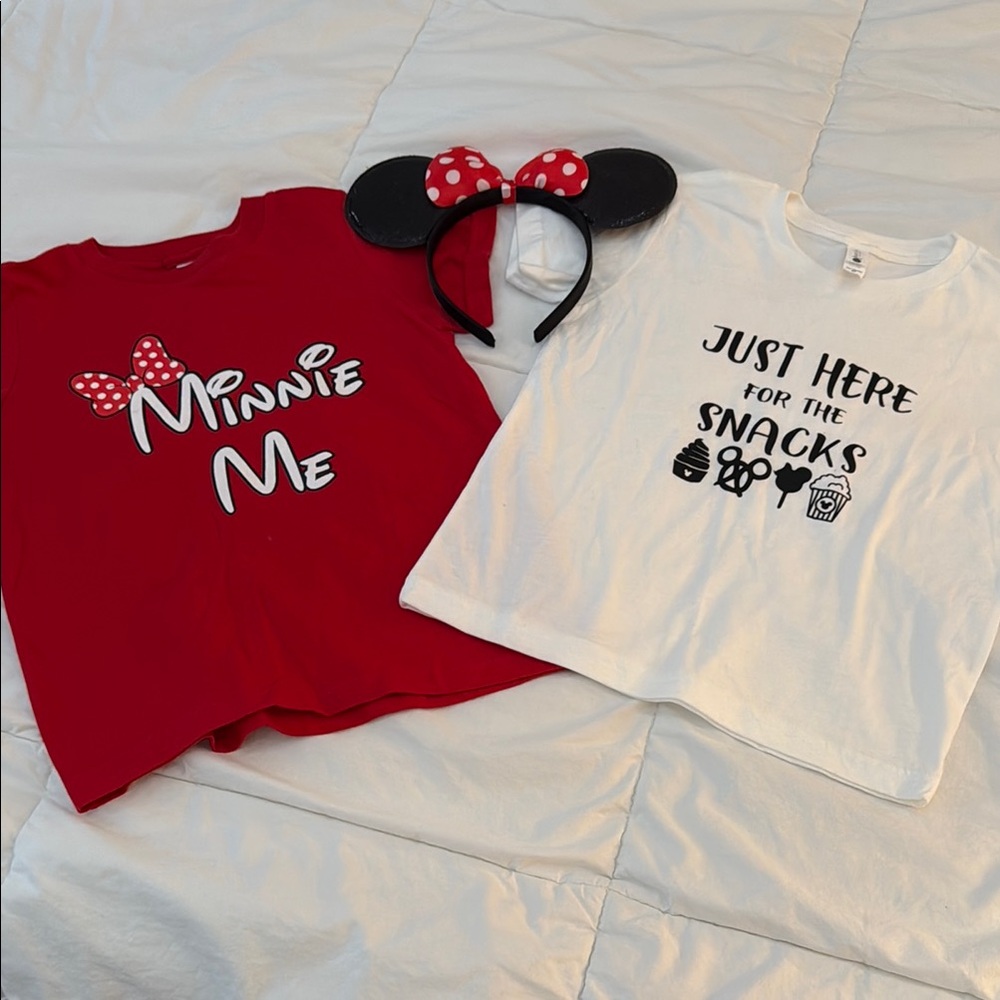 Disney Kids Minnie Mouse Red and White Tees